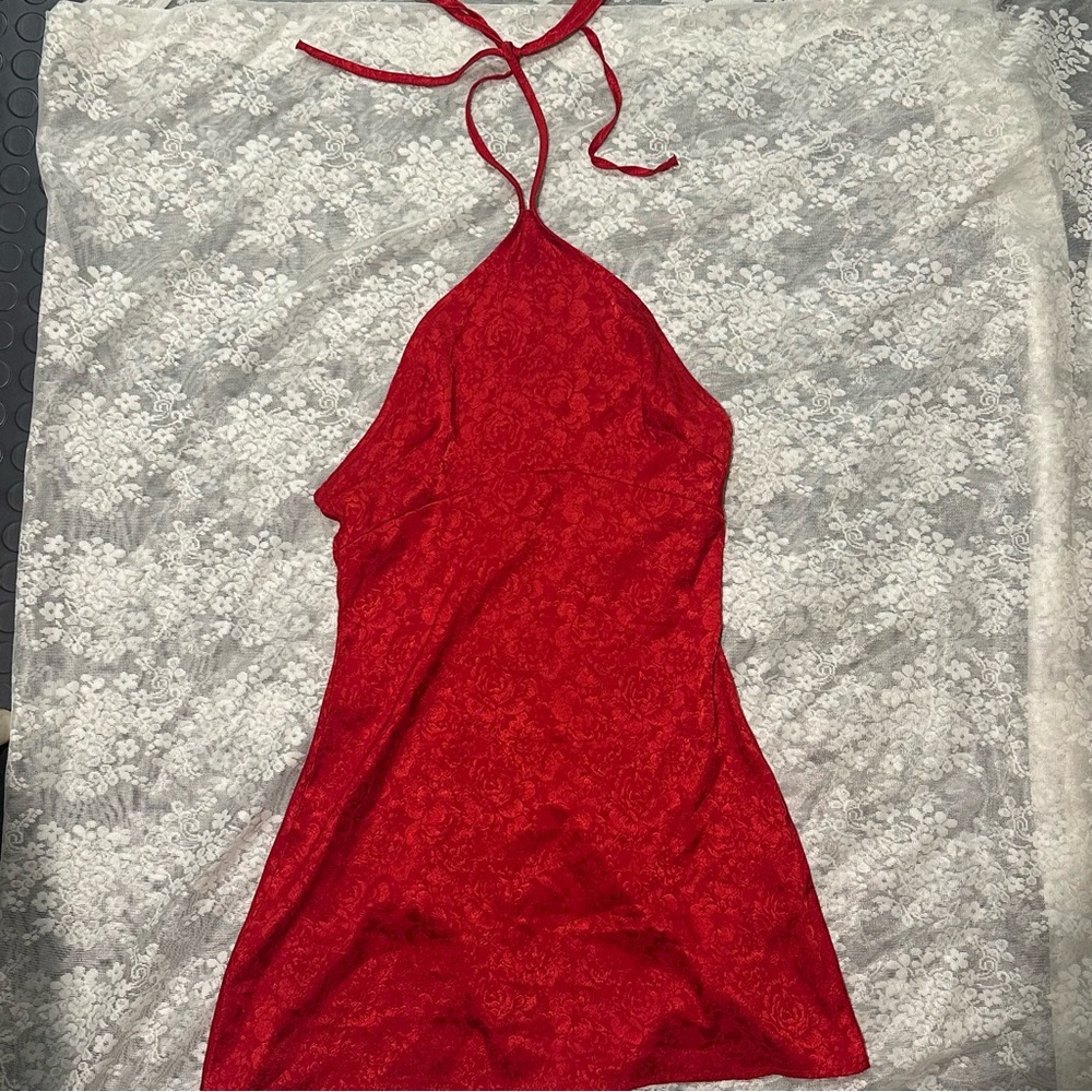 90’s style silk halter mini dress